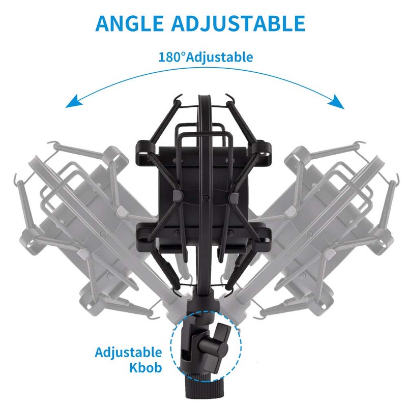 LYRCRO Microphone Shock Mount, Mic Anti-Vibration Suspension Shock Mount Holder Clip for 44mm-49mm Diameter Condenser Mic like MXL V67G V67i V69M V87 550 Studio 24 V76T Babybottle SL - Image 3